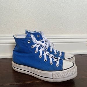 Blue Platform Converse- size 8